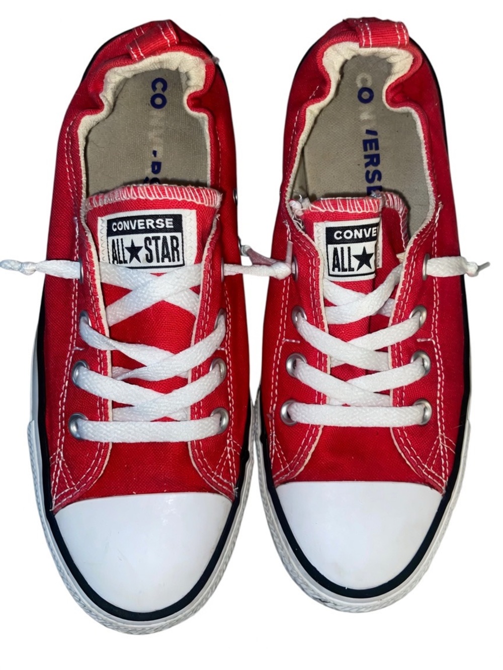 Converse All Star Womens  Low Top Sneakers in Red